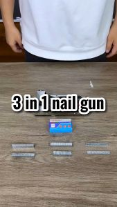 [Gratis 600 staples] Mitsushi 3 in1 Stapler Gun Staples Tembak Tacker Stapler Staples Perekat Powerfull Staples Heavy Duty Staples