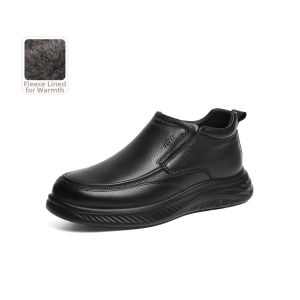 Reddragonfly | Fleece-lined Warm Mens Sheepskin High-top Leather Shoes