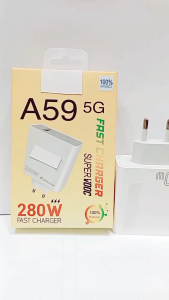 Batok Adapter Kepala Casan HP For OPP A59 5G 280W Super Vooc Fasr Charger Support Fat Charging