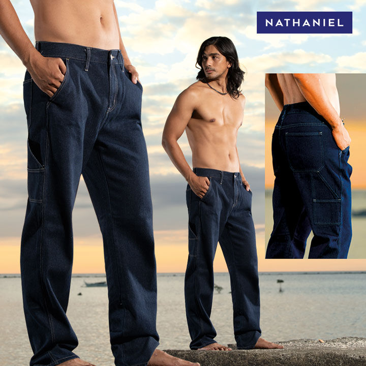 Nathaniel JACINIO Mens Pants 5pocket Straight cut Denim Jeans Mid