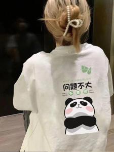 100% Pure Cotton Spring and Summer Short Sleeve T-Shirt Female Creative Text Design Fashion Funny Loose Easiest for Match Couple Clothes Tops