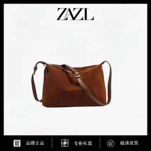 ZAZL2025 Fashionable Retro Velvet Surface Single Shoulder Crossbody Bag for Commuting Stylish Autumn Winter Handbag
