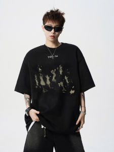 WUKONGYOUHUO | Versatile Vintage Print Crewneck Short Sleeve T-Shirt
