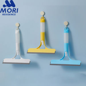 Glass Cleaning Scraper Bathroom Glass Silicone 3-in-1 Scraper Sponge Cleaning Brush Handheld Scraper Silicone Shower Scraper Comes With A Spray Bottle