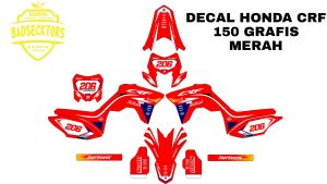 DECAL HONDA CFR GRAFIS MERAH BISA RUBAH NOMOR