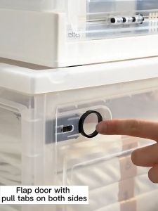 Folding Storage Box / Transparent Storage Box / Book Box / Clothes Organiser / Household Book Storage Box / Snacks Stora