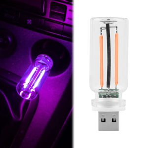KEVANLY | Đèn Ngủ Cảm Ứng LED Phong Cách Retro Thiết Kế Ngọn Lửa Lung Linh Bằng Kính Trong Suốt Sử Dụng Nguồn USB Dùng Cho Nội Thất Ô Tô Và Trang Trí Nhà Cửa Lễ Hội.