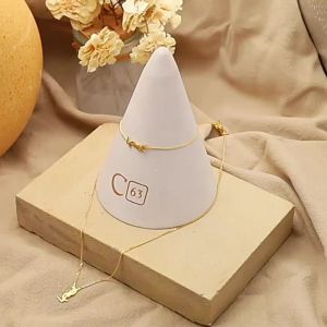 Penghantaran dari China [2025] Kalung Loket Huruf Inggeris Keluli Titanium Bersalut Tidak Luntur 18k Emas benar   Rantai Tulang selangka yang mewah   Kilang Barang Kemas 3.5