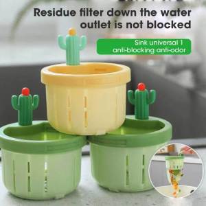 ชั้นตัวกรองขยะที่กรองอ่างครัวรูปกระบองเพชรการ์ตูนตะกร้าระบายน้ำซิงค์ตะกร้าสะเด็ดน้ำอเนกประสงค์