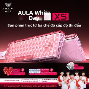 AULA-MOJING | Bộ Bàn Phím và Chuột Chơi Game Cơ Không Dây Ba Chế Độ Công Tắc Từ Thiết Kế Rỗng
