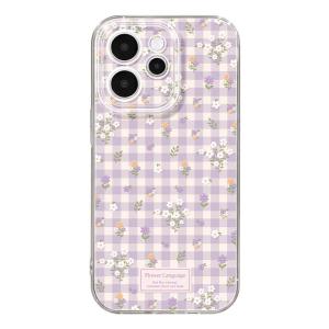 MAICHONG | Feminine Phone Case Full Protection Silicone Shockproof Transparent Soft Shell Purple Floral