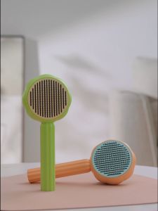 Sunflower Pet Comb Cat Comb Pet Brush Self-Cleaning Needle Comb Hair Remover