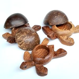 Asbak kayu Kura kura cangkang batok kelapa kerajinan Patung hiasan dekorasi Bali
