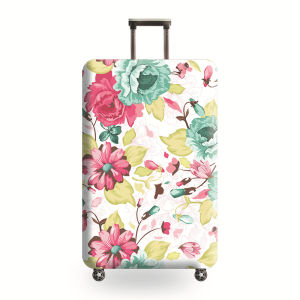 Thickened Elastic Travel Luggage Cover Protective Dust Bag for Check-In Carry-On Suitcase Floral Patterned Baggage Protector