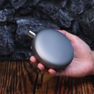 Tiartisan 180ml Titanium Durable Wine Flask with Funnel Outdoor Camping Hiking Mini Portable Alcohol Whisky Bottle