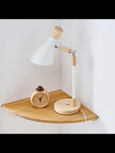 No Drill Wooden Board Shelf Fan Shaped Wall Mounted Corner Triangle Rack Solid Wood Minimalist Decor Shelf