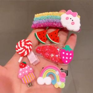 LMS J11 JEPIT RAMBUT ANAK KOREA RAINBOW SET ISI 6 PCS JEPITAN ANAK CUTE