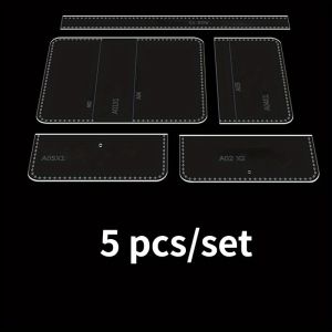 5Pcs/Set Transparent Acrylic Wallet & Card Bag Template DIY Leather Craft Making Tool Stencil