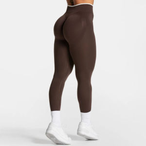 กางเกงโยคะผ้าพีชฟิตเนสแบบไร้ตะเข็บ ระบายอากาศได้ดี กางเกงออกกำลังกายสำหรับผู้หญิง