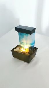 ร่ม LED Fountain น้ำพุในร่ม น้ำพุตั้งโต๊ะ เดสก์ท็อปน้ำพูดซีม 55 วัตถุประสงค์สำหรับตกแต่งโต๊ะ สำหรับสามารถสร้างอนามัยกับชุ่อมูลคอมพิวเตอร์