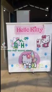 TỦ NHỰA ĐÀI LOAN 2 CÁNH 5 NGĂN IN 3D KITTY CAO CẤP HCM