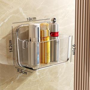 Wall-mounted Bathroom Shelf With Drainer Transparent Storage Box
