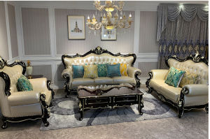 Bộ sofa phòng khách tân cổ điển gỗ tự nhiên nhập khẩu G9921