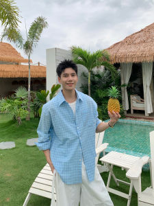 Áo Sơ Mi Caro Tay Dài Cotton Phong Cách Thư Giãn