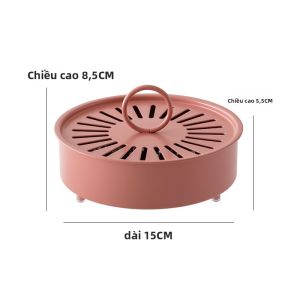 MONLEYTA | Hộp đựng hương khói chống cháy bằng thép không gỉ có nắp Hộp đựng muỗi sáng tạo đĩa đựng tro Hộp đựng muỗi Đĩa đựng tro sáng tạo