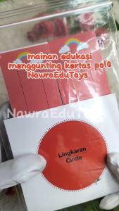 Mainan Edukasi Belajar MENGGUNTING KERTAS POLA garis & Bentuk Montessori Gunting Kertas
