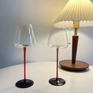 Black and Red Bow Tie Wine Glass