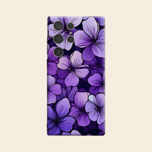 BILIBILI | Dark Violet Floral Pop Luxury Fashion Full Lens Protective Case for Samsung Galaxy S26 S25 S24 A56 A36 Plus Ultra