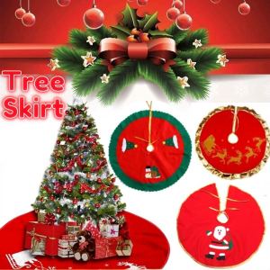 Christmas Tree Skirt Non-Woven Aprons New Year Xmas Tree Carpet Foot Decoration