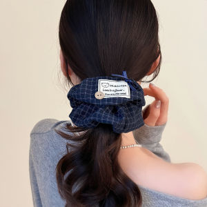 Tartan Bear Bowknot Hair Ties Womens New 2025 Versatile Retro Hair Bands Elastic Satin Hair Bands for Daily Commuting And Festive Occasions