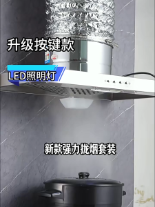 Kitchen Range Hood Stainless Steel Ceiling Type Extractor Hood Strong Suction Removable Oil Filter Household Cooking Vent
