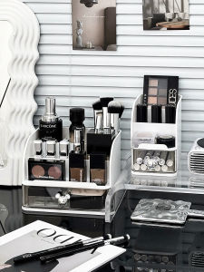 Large Capacity Desktop Cosmetic Storage Box Drawer Style Organizer Perfume Skincare Products Makeup Desk Essential Tool
