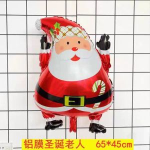 New Christmas Santa Claus Hot Air Balloon Floating in the Air Cute 3D Stall Snowman Floating Air Balloon Christmas Decoration