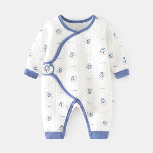 Pure Cotton Spring Autumn Baby Romper Suit Warm Crawling Suit Infant a Class Clothes for 0-6 Months Old Babies Boy Girl