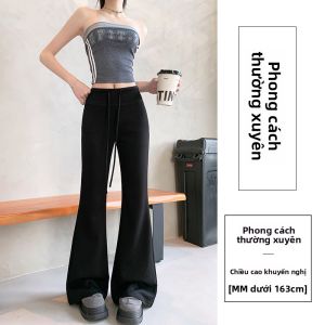 Quần ống loe thể thao MiiOW cho nữ vải thun che mỡ thoáng khí cạp cao