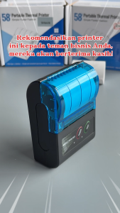 Harga spesial 12.12 Free gift 10 roll of paper Thermal Printer 58mm Receipt printer Mini Bluetooth Printer label printer photo printing Topup Payhere POS Restaurant Barcode Label 打印机