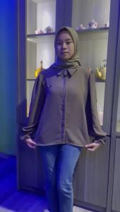 KEMEJA WANITA TERBARU|KEMEJA WANITA CRINKLE MURAH|KEMEJA WANITA DEWASA TANGAN BALON