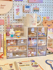 Desktop Organizer Drawer Style Womens Box Cute Stationery Pen Holder Dustproof Plastic Simple Design Made in China for Everyone