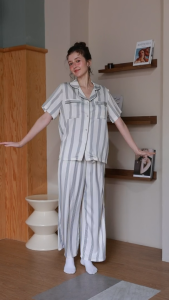 ชุดนอน Muslin Pajamas Collection Muslin Pet รุ่น Classic Charm(N3275 T3275 Y3275 Y3275)|ชุดนอนคู่รัก