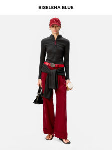 BEIQIANI | Contrast Color Waist-tightening Short Casual Jacket