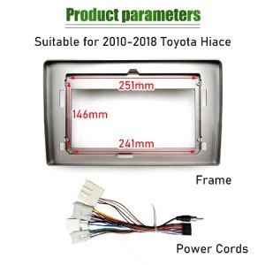 10.1 Inch for TOYOTA Hiace 2010-2018 Car Radio Android MP5 Player Casing Frame 2 Din Head Unit Fascia Stereo Dash Cover Car Fascia for Toyota Hiace 2010-2018 2Din Fascia Audio Fitting Adaptor Panel Frame Kit Car Accessories
