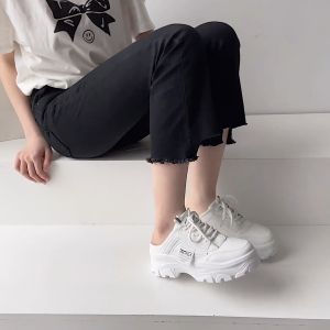 Hot sales 2025สไตล์ใหม่ รองเท้าผ้าใบผู้หญิง รองเท้าแฟชั่น รองเท้าผ้าใบเปิดส้น รองเท้าเสริมส้น รองเท้าน่ารัก ไซส์ 36-44