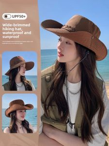 Sun Protection Wide Brim Summer Fishing Outdoor Hiking Fishermans Hat Retro Western Cowboy Hat