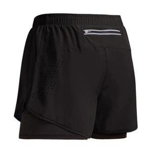 Mens Running Shorts Quick-drying Fitness Ventilate Double Layer Shorts Men New Sport Workout Training Bodybuilding Short Pants