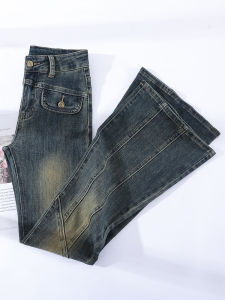 High Waist Bell Bottom Jeans Womens Spring Autumn New Style Slimming Retro Floor Length Micro Flared Denim Pants Ladies Trousers