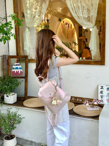 Pink Lightweight Womens Backpack Handbag Dual Shoulder Bag Trendy Autumn Winter Fashion Small Luxury High-End Sensation Bag